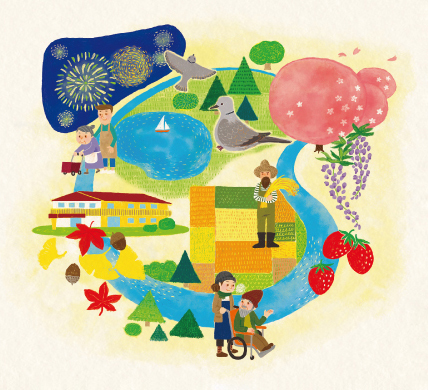 輝の杜こしがやイメージイラスト